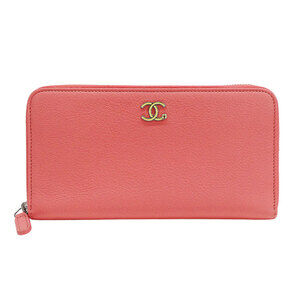 CHANEL Pink Leather Love Wallet